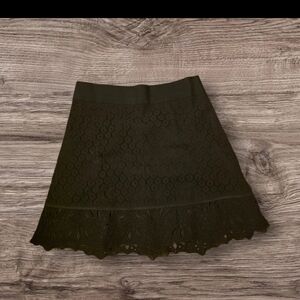 LOFT Black A-Line Lace Skirt